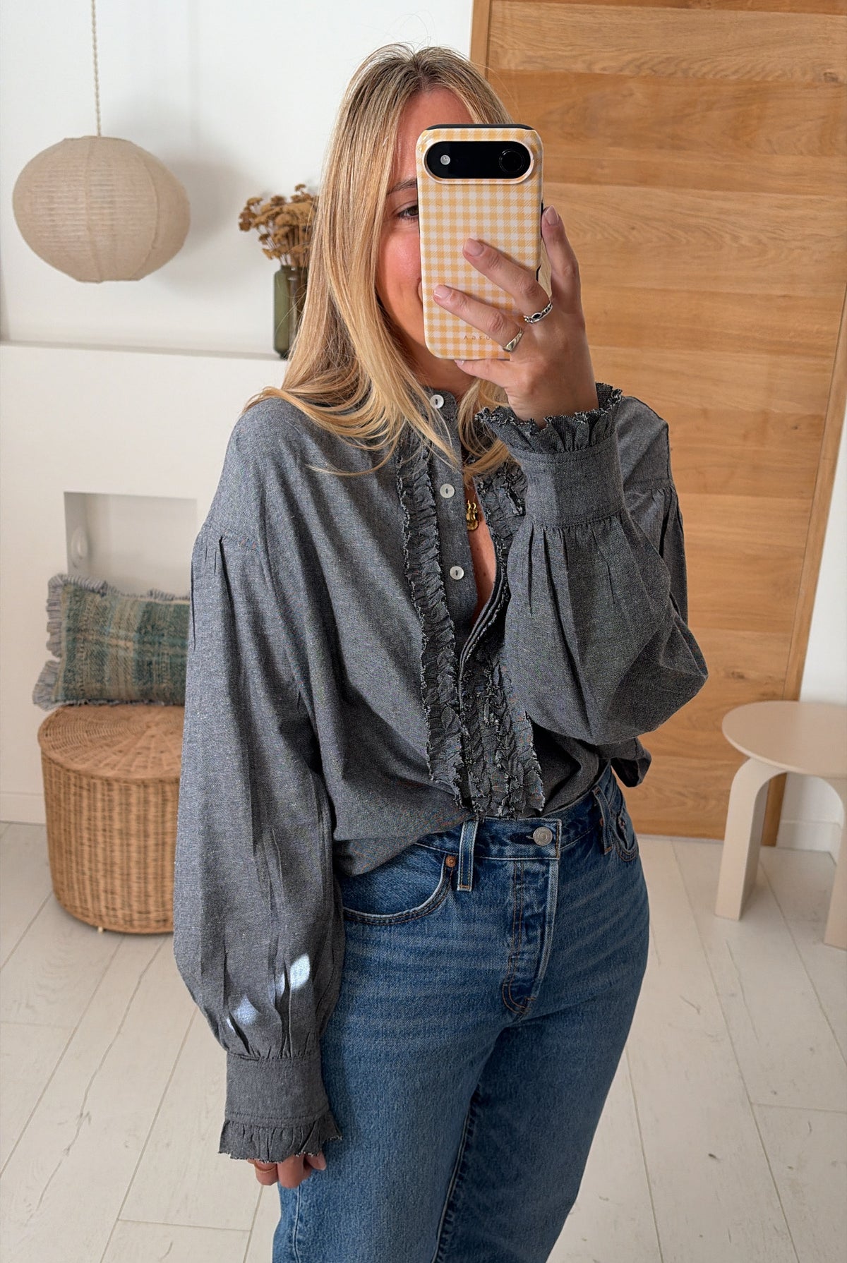 Blouse Maya gris chambray – Ora