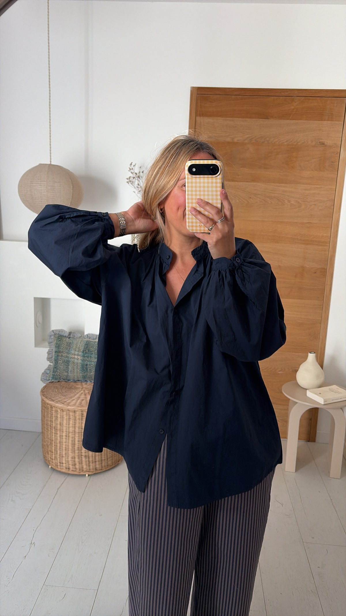 Blusa Jules popeline marine