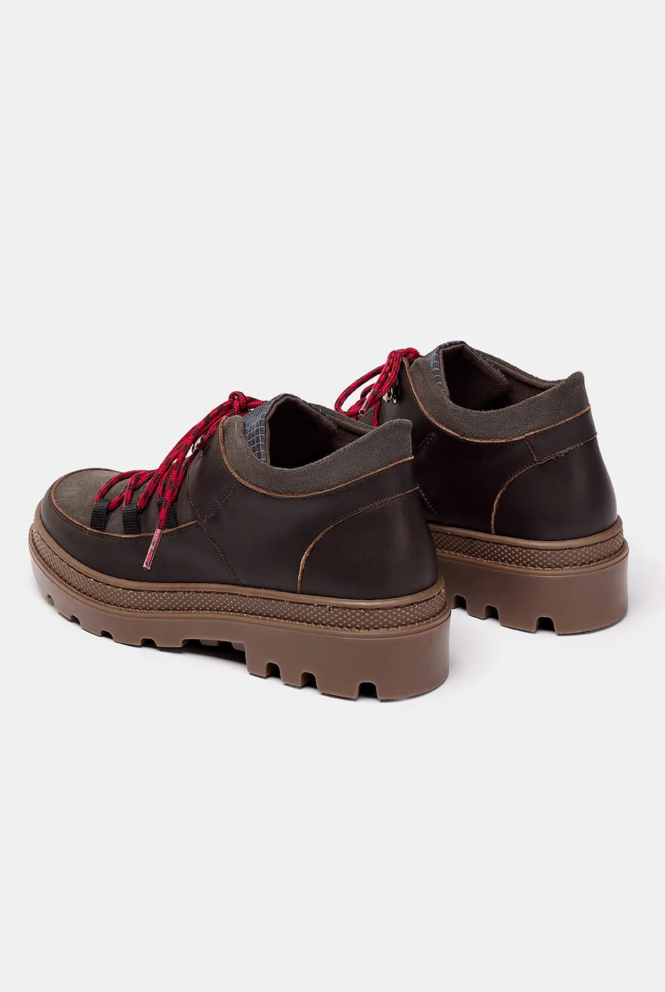 Boots Abra dark brown check – Naguisa