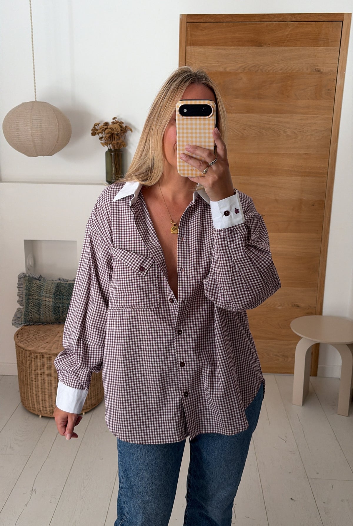 Blusa Noa vichy prune – Ora