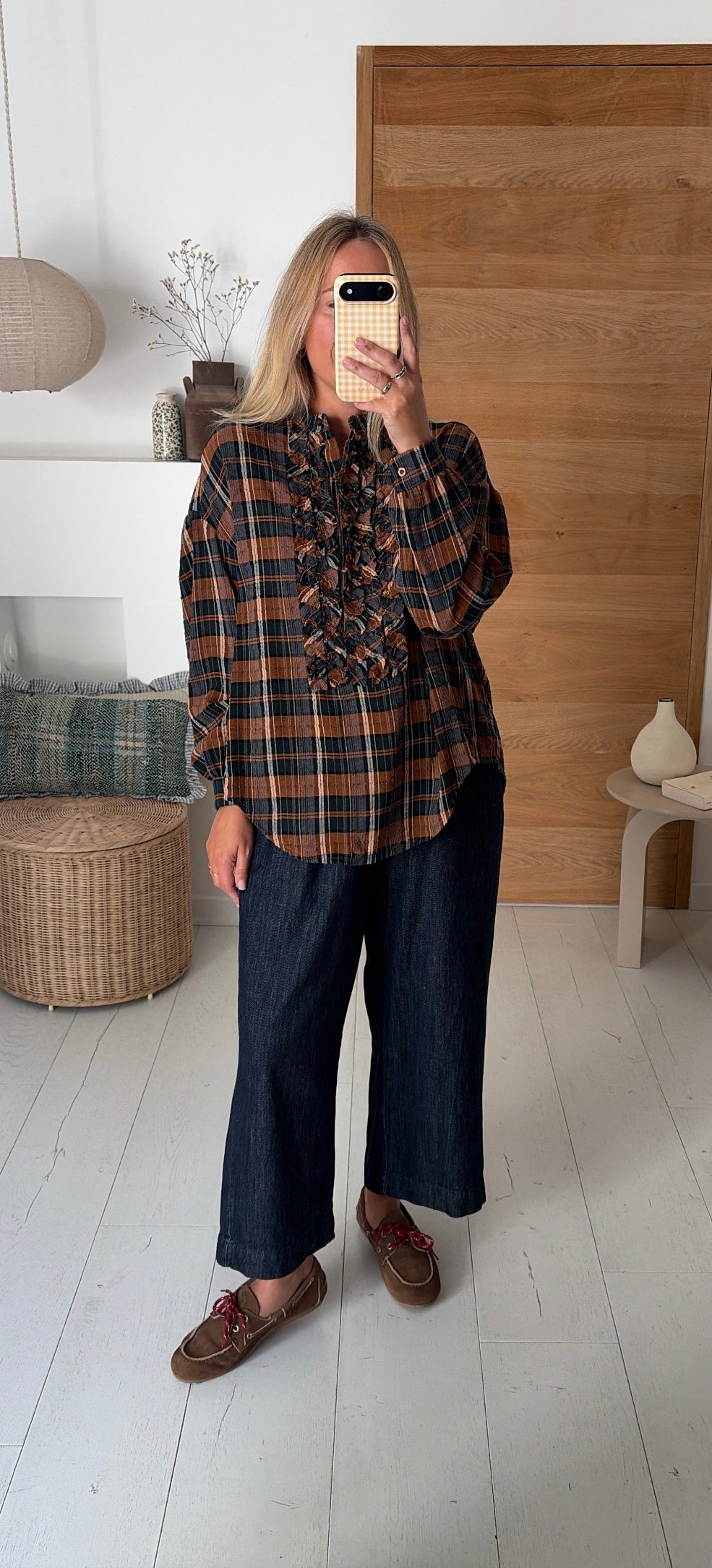 Blusa Maya gris chambray