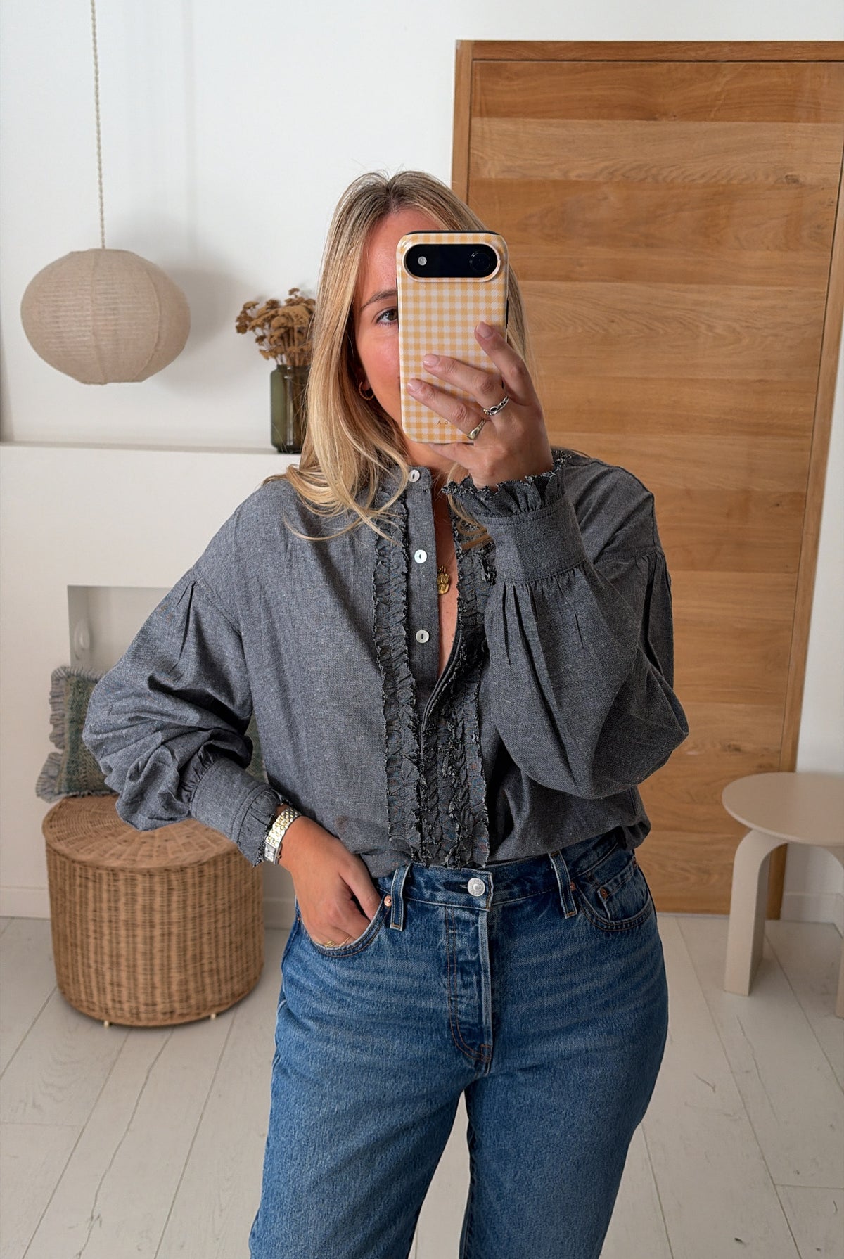 Blouse Maya gris chambray – Ora
