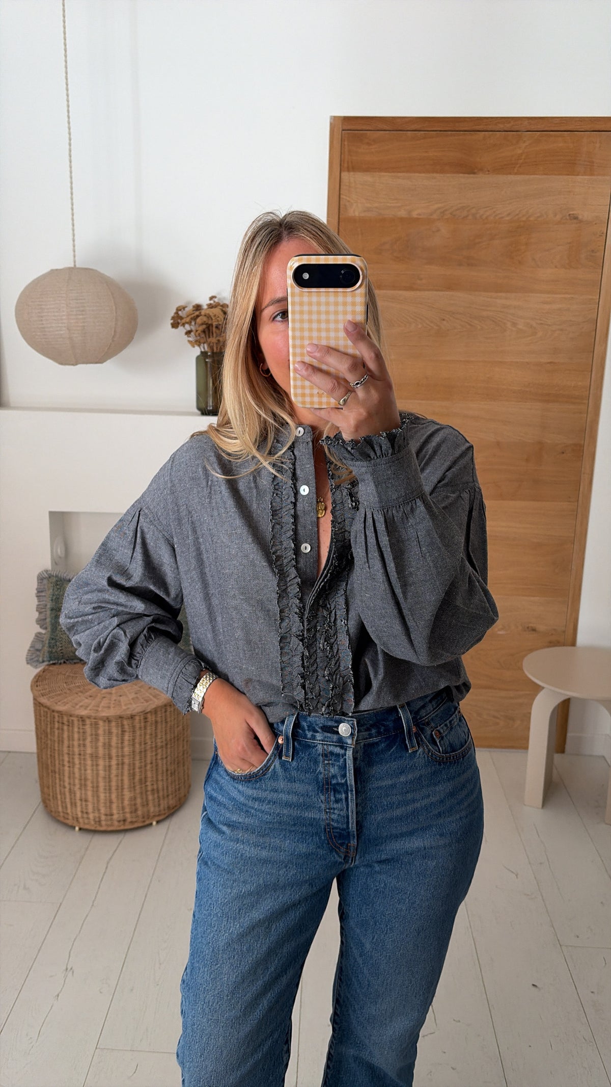 Blusa Maya vichy prugna