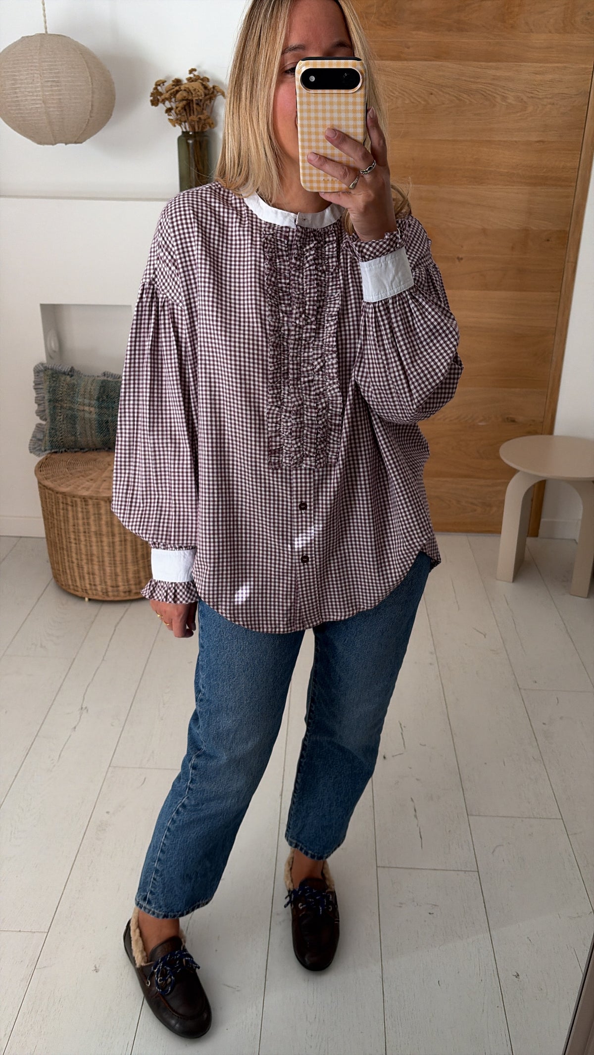 Blusa Maya vichy prugna