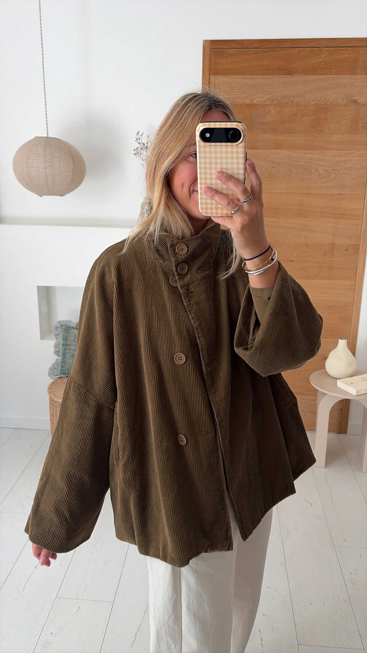 Veste Thais velours hunter