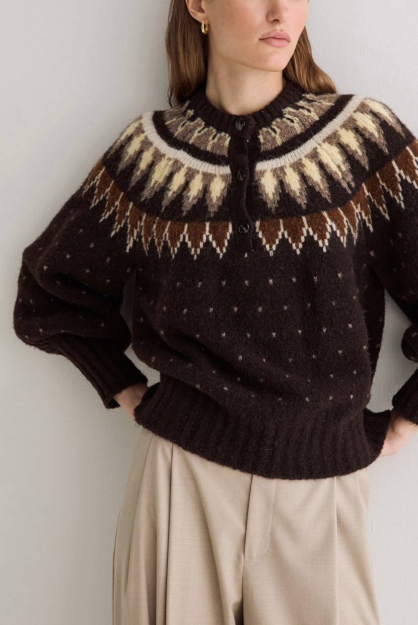 Pull Greta jacquard nordique – Yerse
