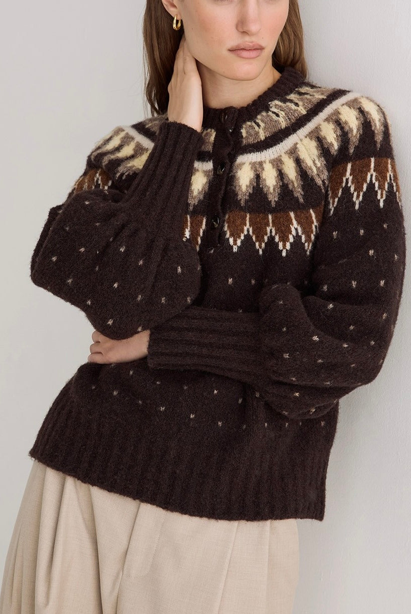 Pull Greta jacquard nordique – Yerse