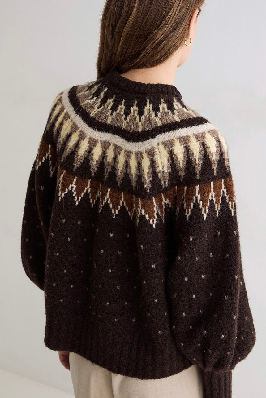 Pull Greta jacquard nordique – Yerse