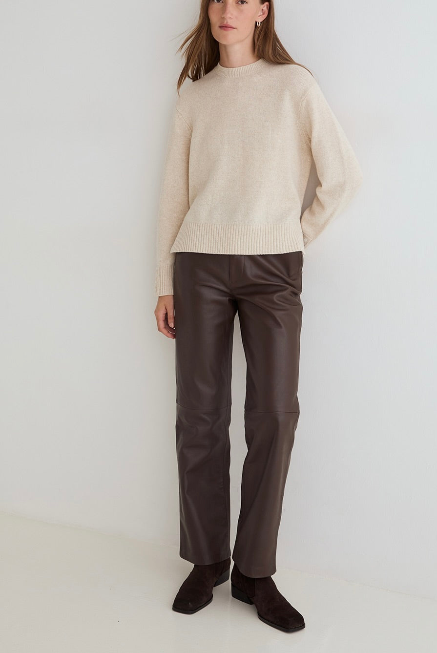 Pantalon Tod cuir choco – Yerse