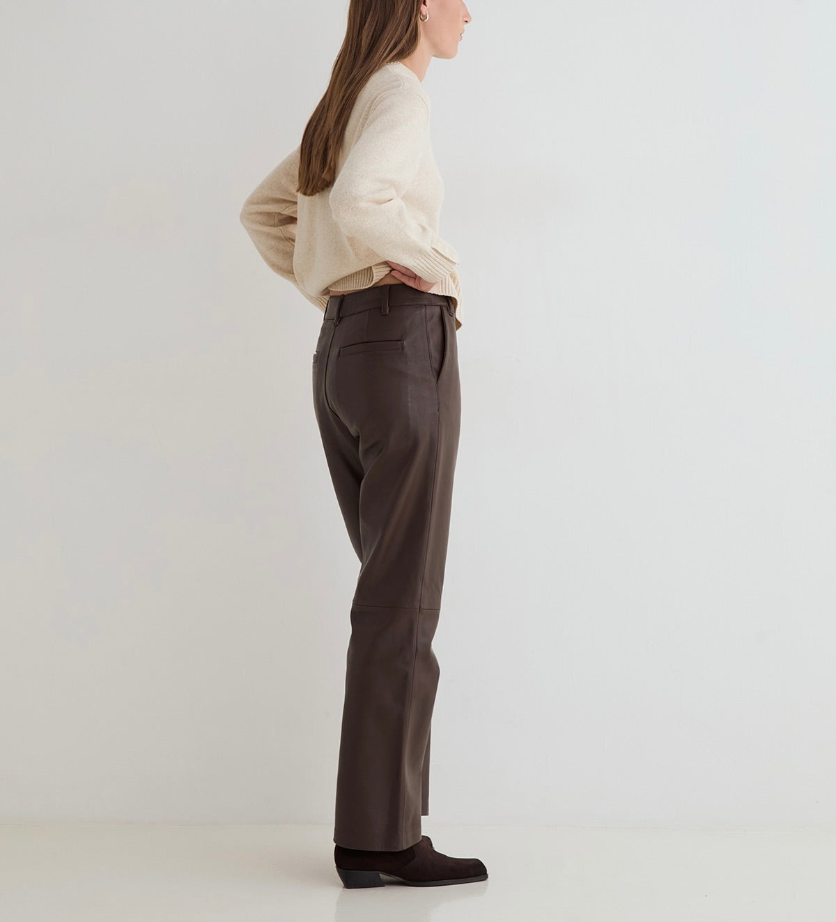 Pantalon Tod cuir choco