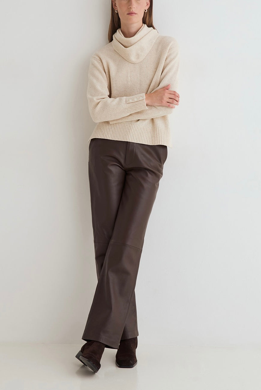 Pantalon Tod cuir choco – Yerse