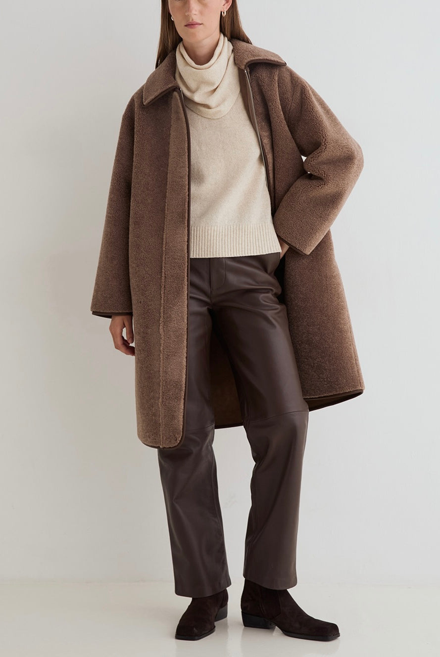 Pantalon Tod cuir choco – Yerse