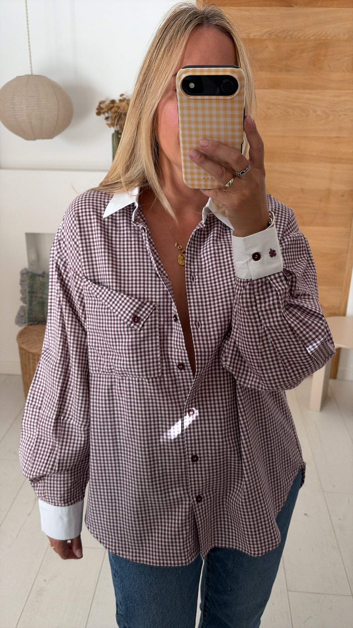 Blusa Noa vichy prugna