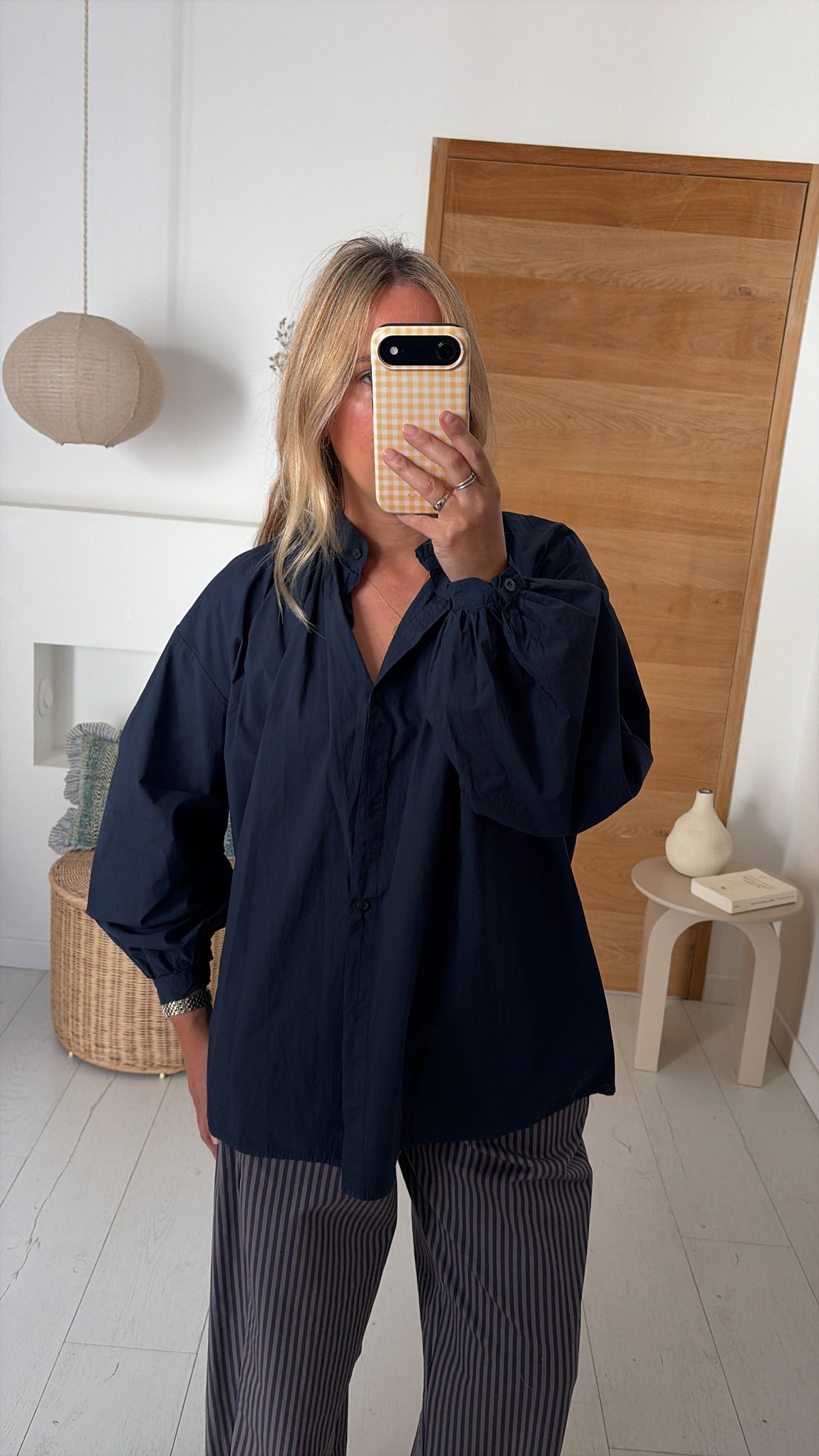 Blusa Jules popeline marine