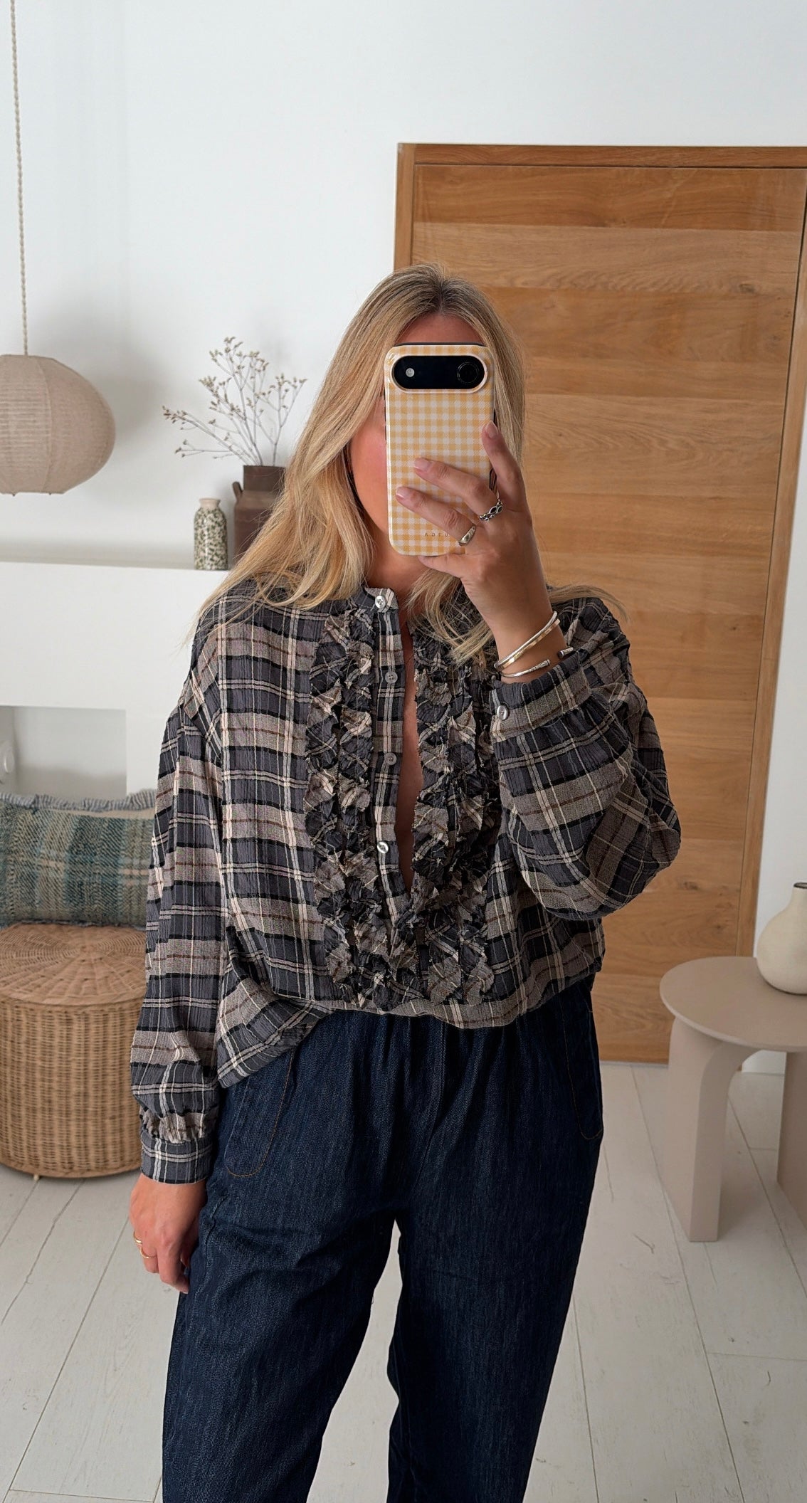 Bluse Maya grau chambray