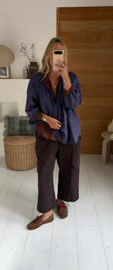 Blouse Max bicolore bleu