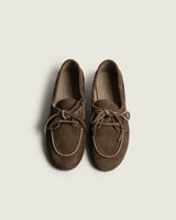Scarpe boat in suede dark brown