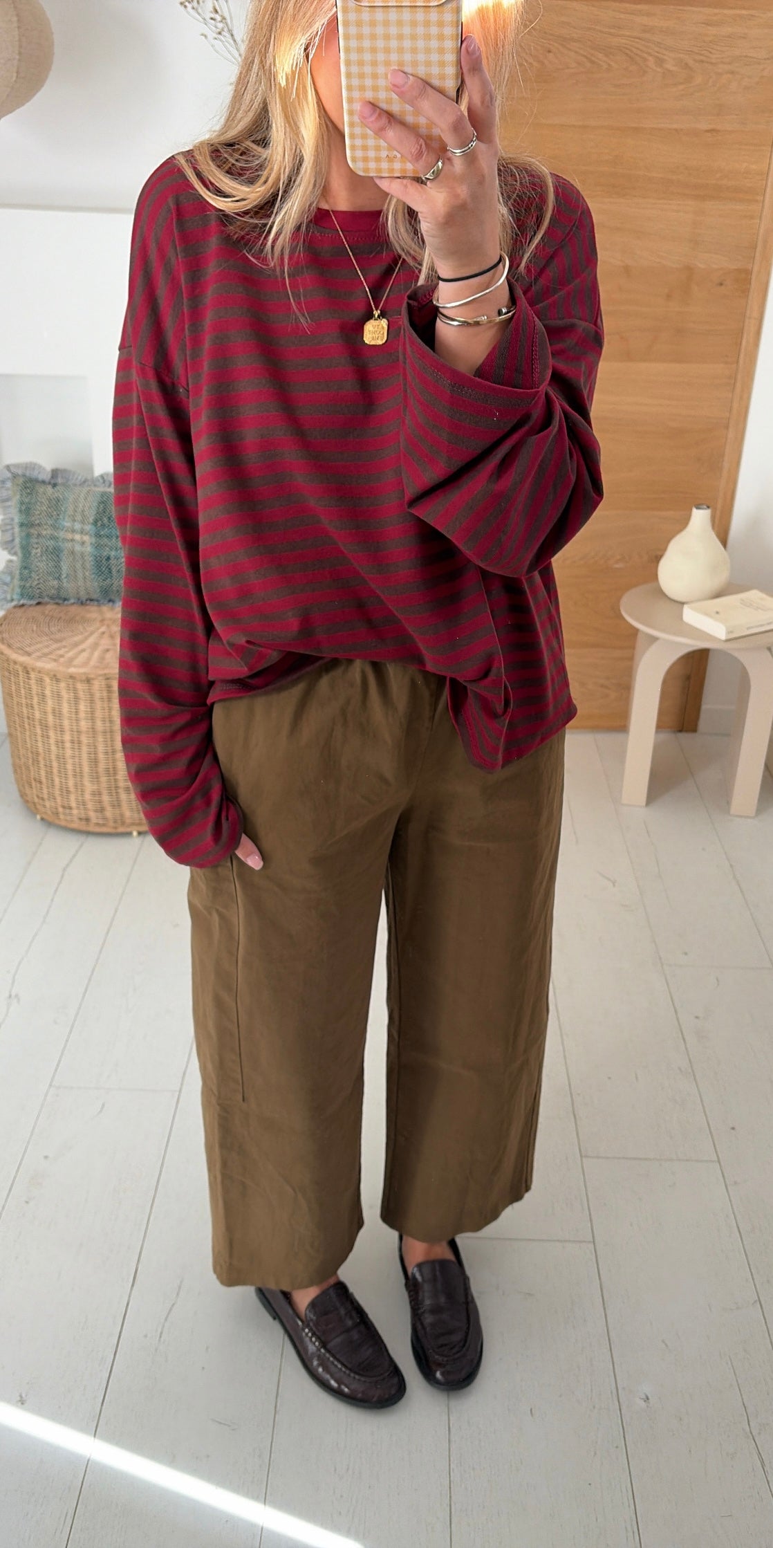 Tee shirt Léonce brown burgundy