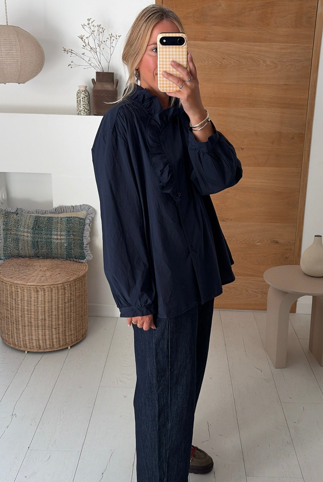 Blouse Lison popeline marine – Johanna Paris