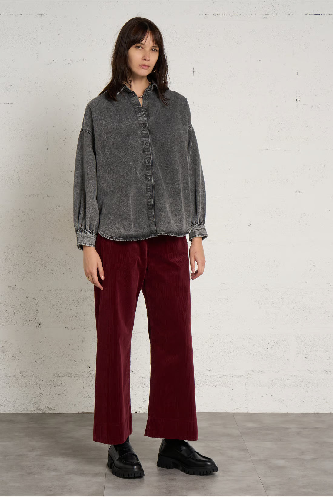 Hose Jimmy velours burgundy – Hod Paris