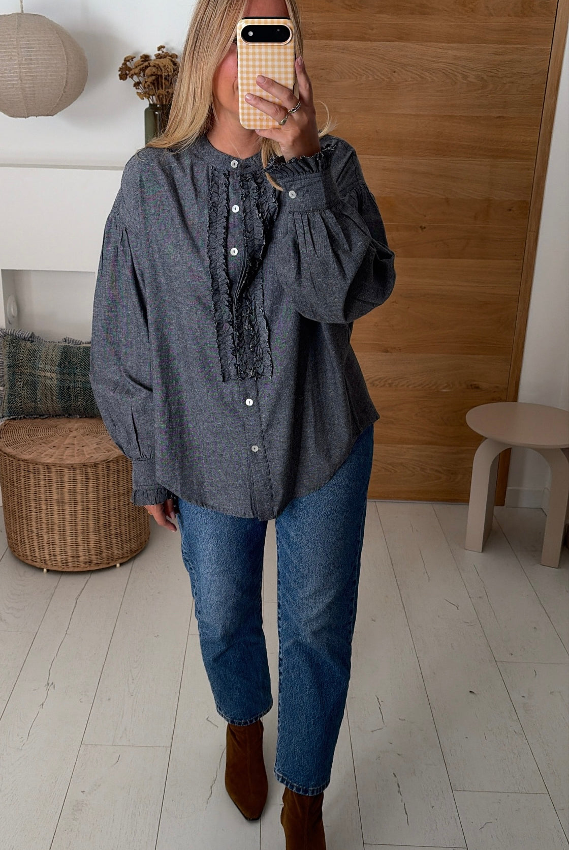 Blouse Maya gris chambray – Ora