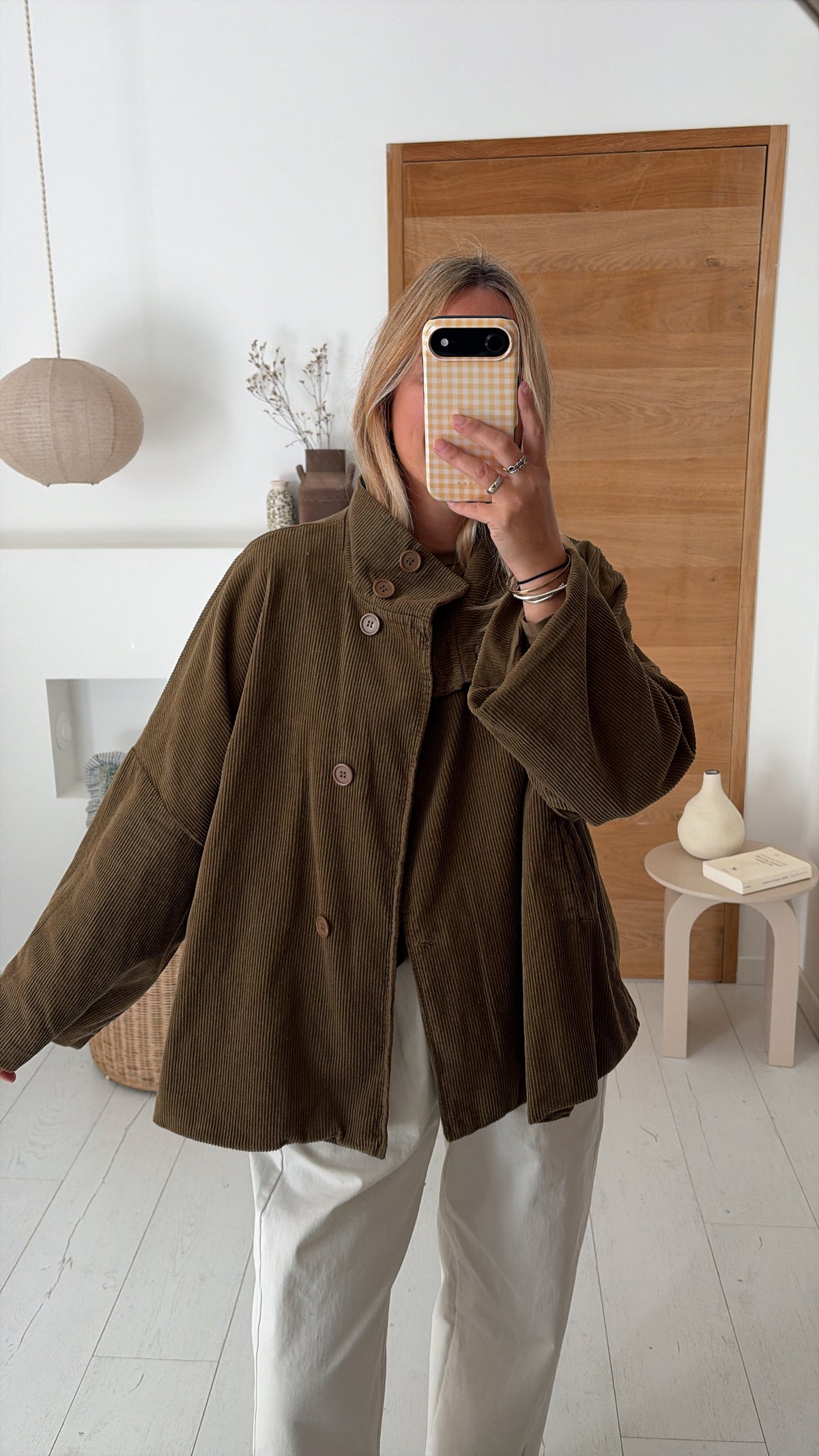 Veste Thais velours hunter