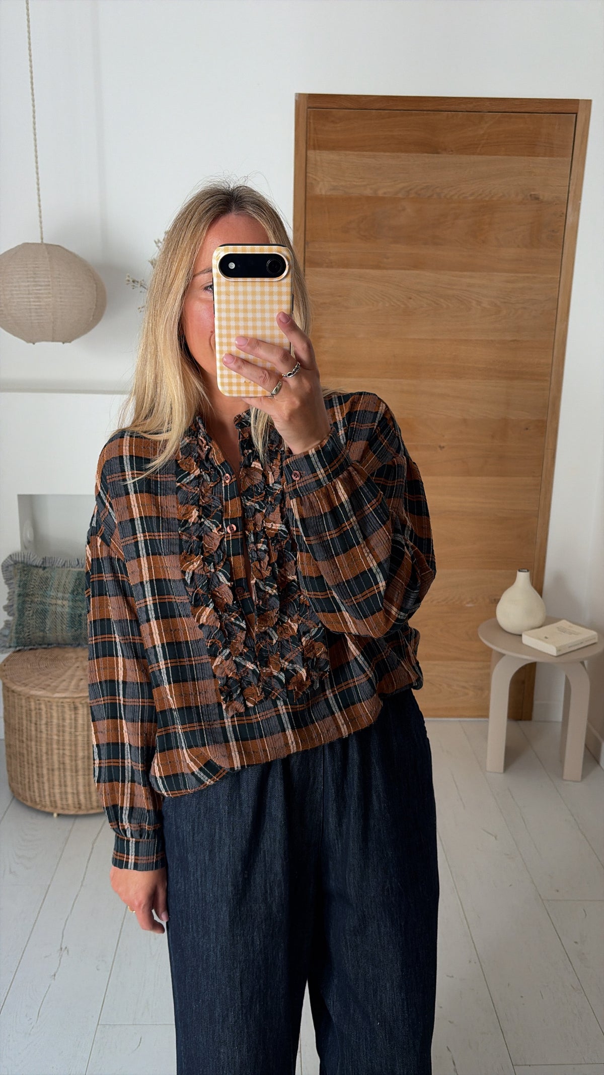 Blusa Maya gris chambray