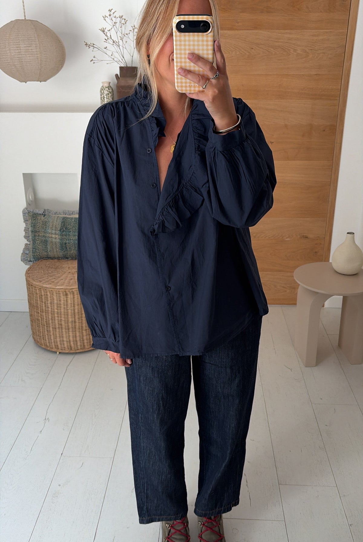 Blouse Lison popeline marine – Johanna Paris
