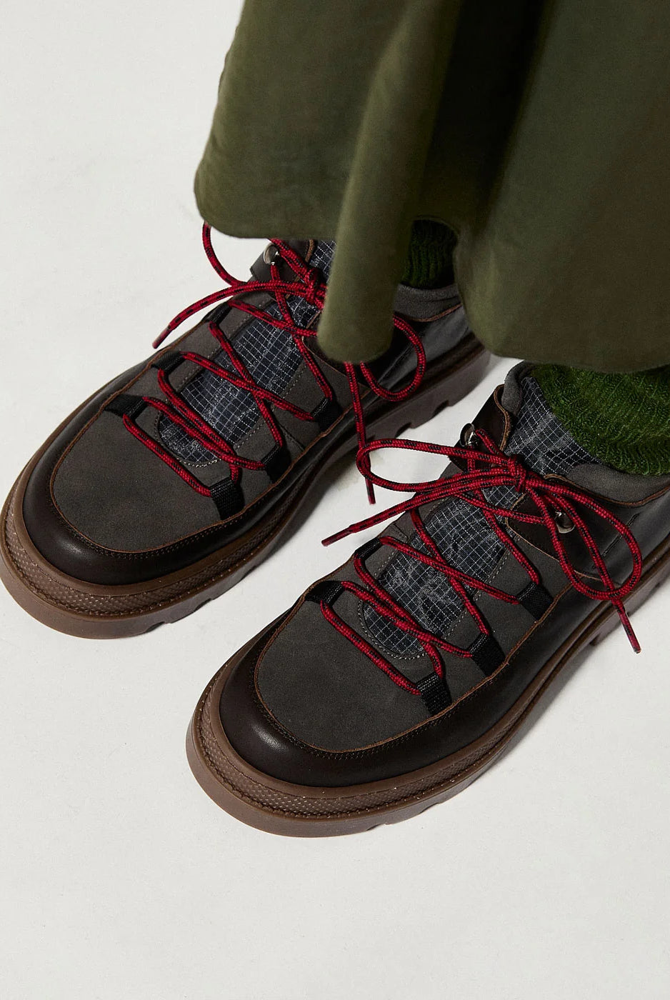 Boots Abra dark brown check – Naguisa