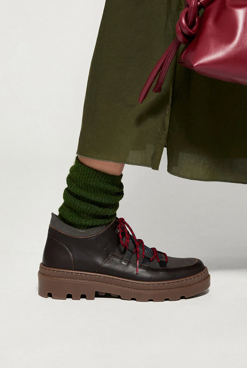 Boots Abra dark brown check – Naguisa