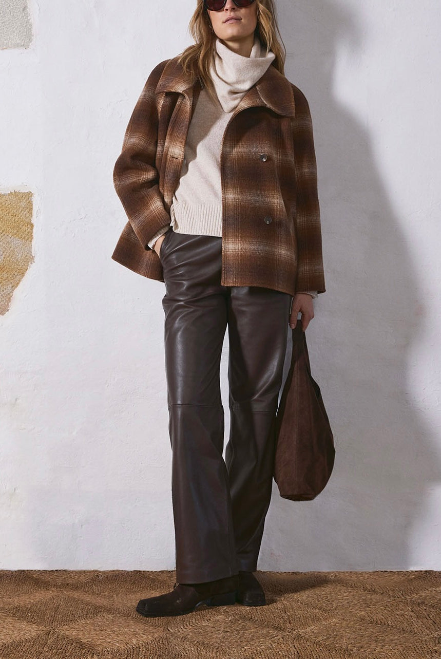 Pantalon Tod cuir choco – Yerse