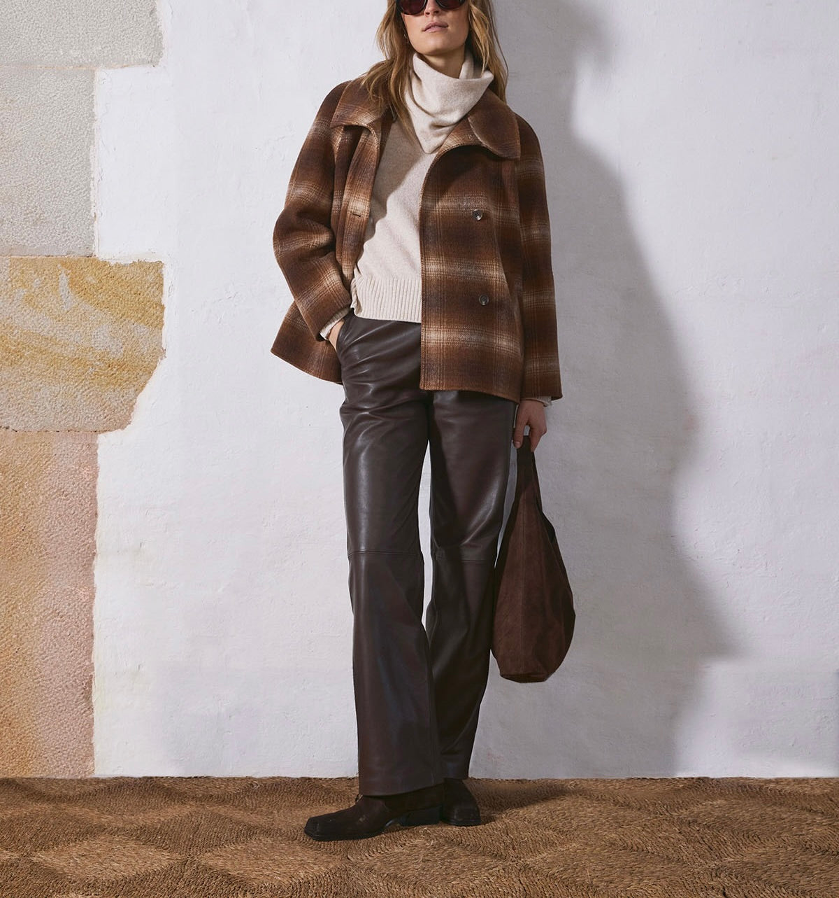 Pantalon Tod cuir choco