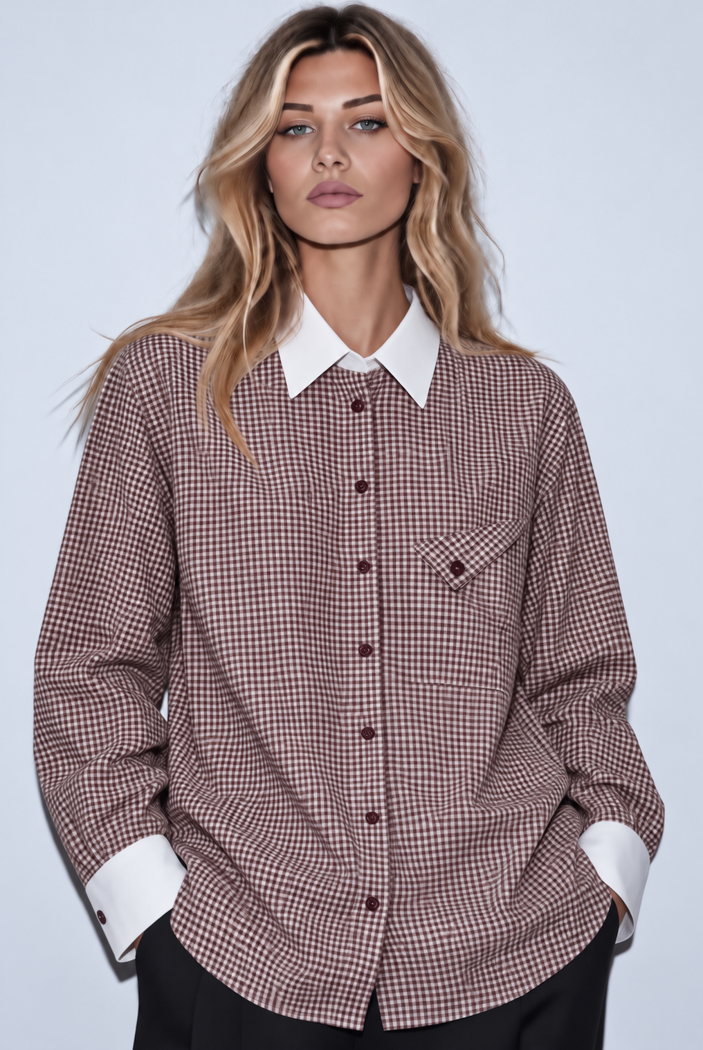 Blusa Noa vichy prune – Ora
