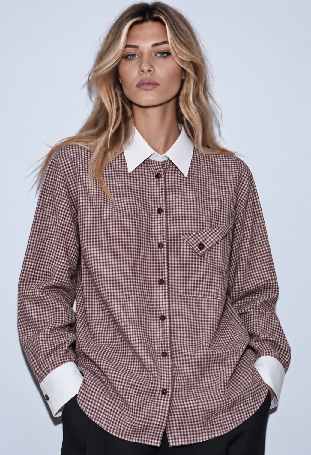 Blouse Noa vichy prune