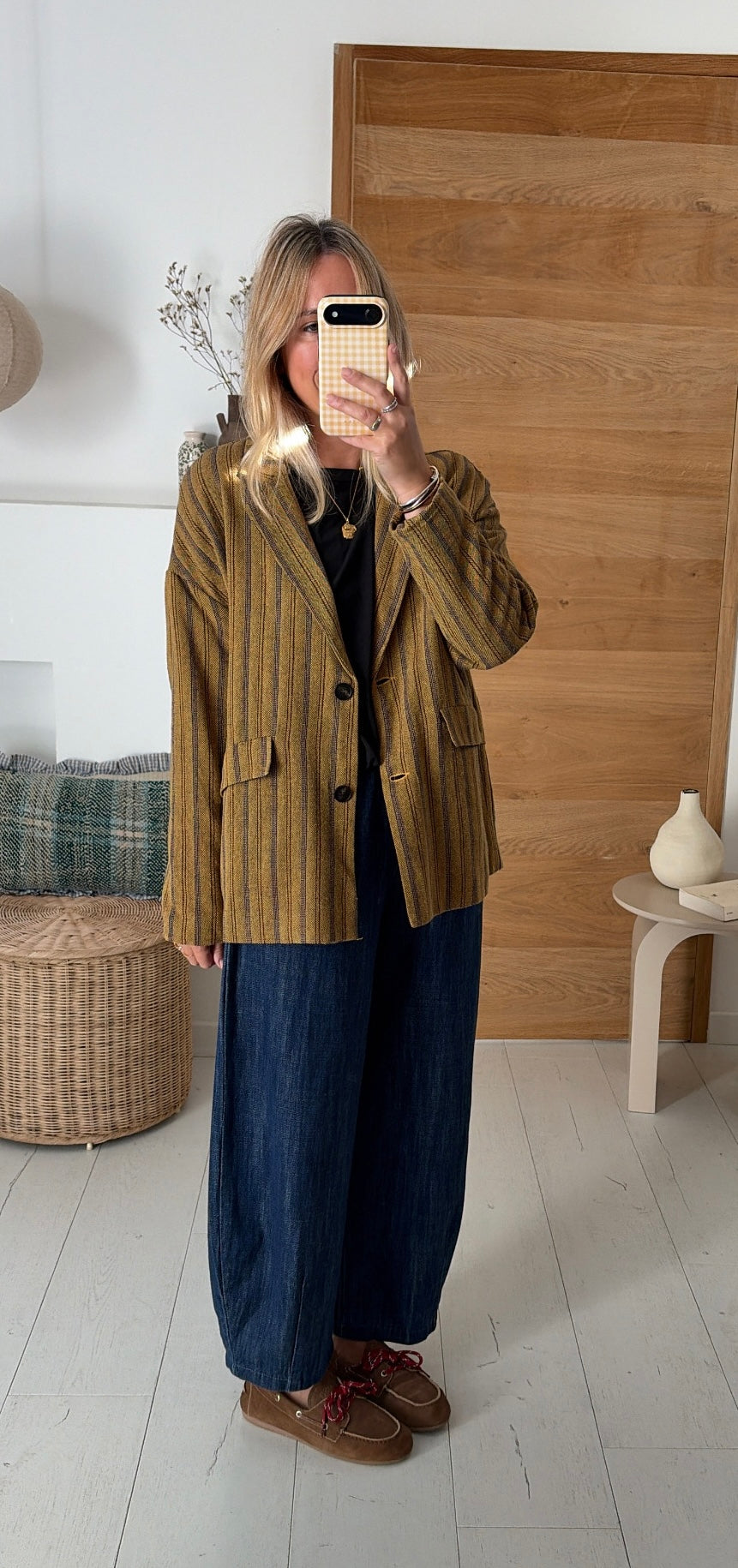 Blazer Romane stripes moutarde – Johanna Paris
