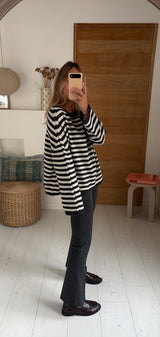 stripe anthracite cream