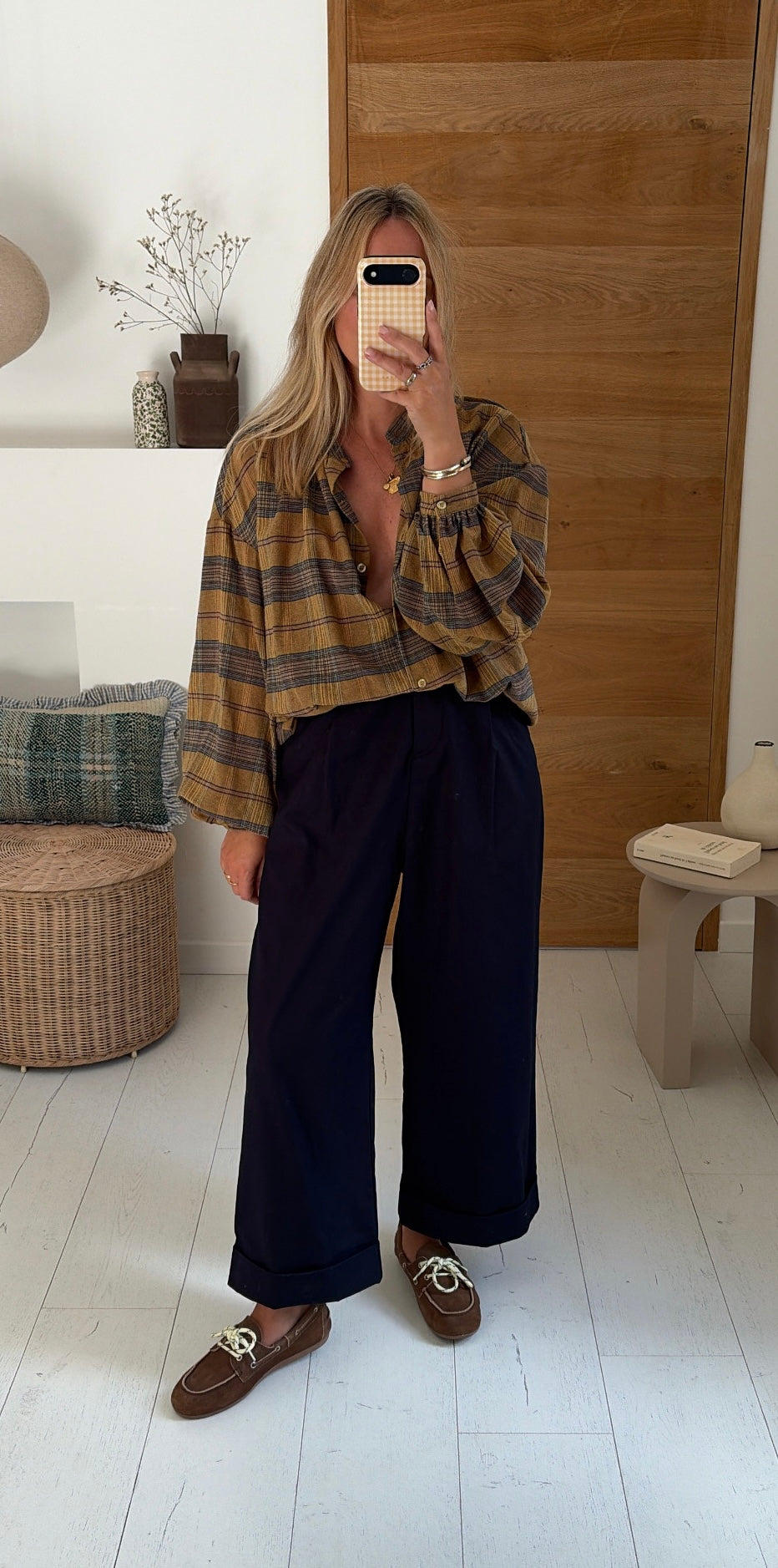 Blouse Jules carreaux moutarde – Johanna Paris
