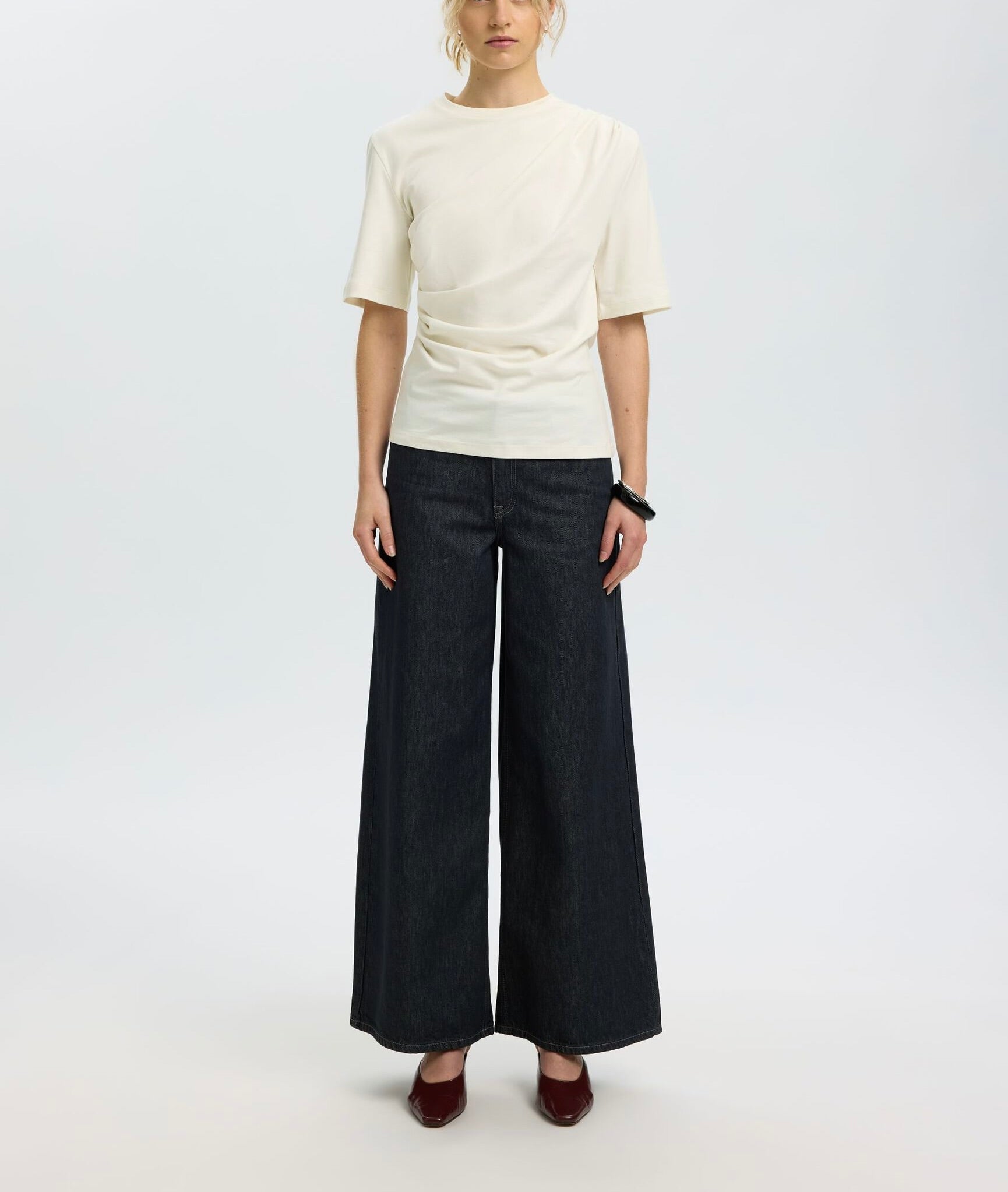 t-shirt Woline ecru – Selected