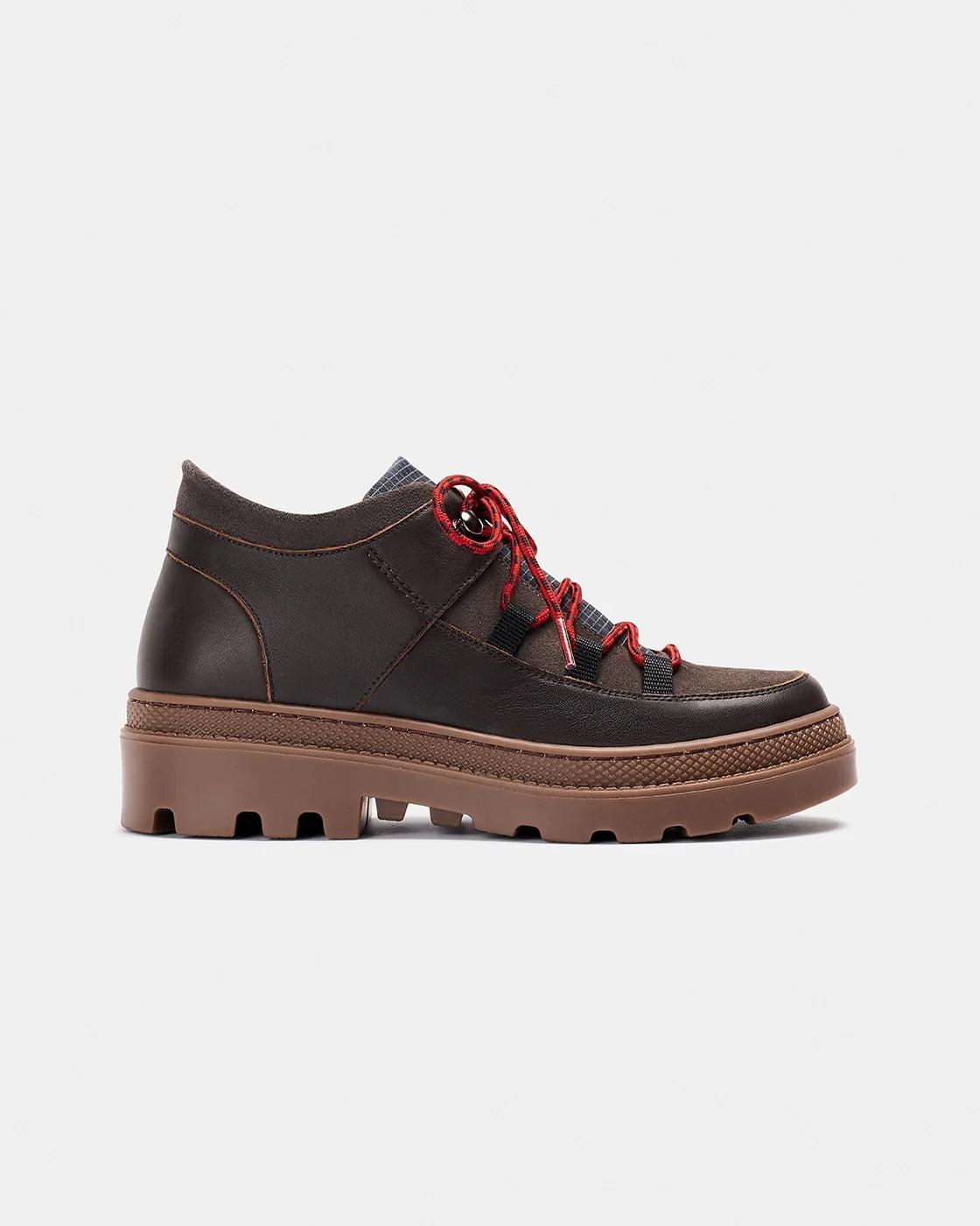 Boots Abra dark brown check – Naguisa