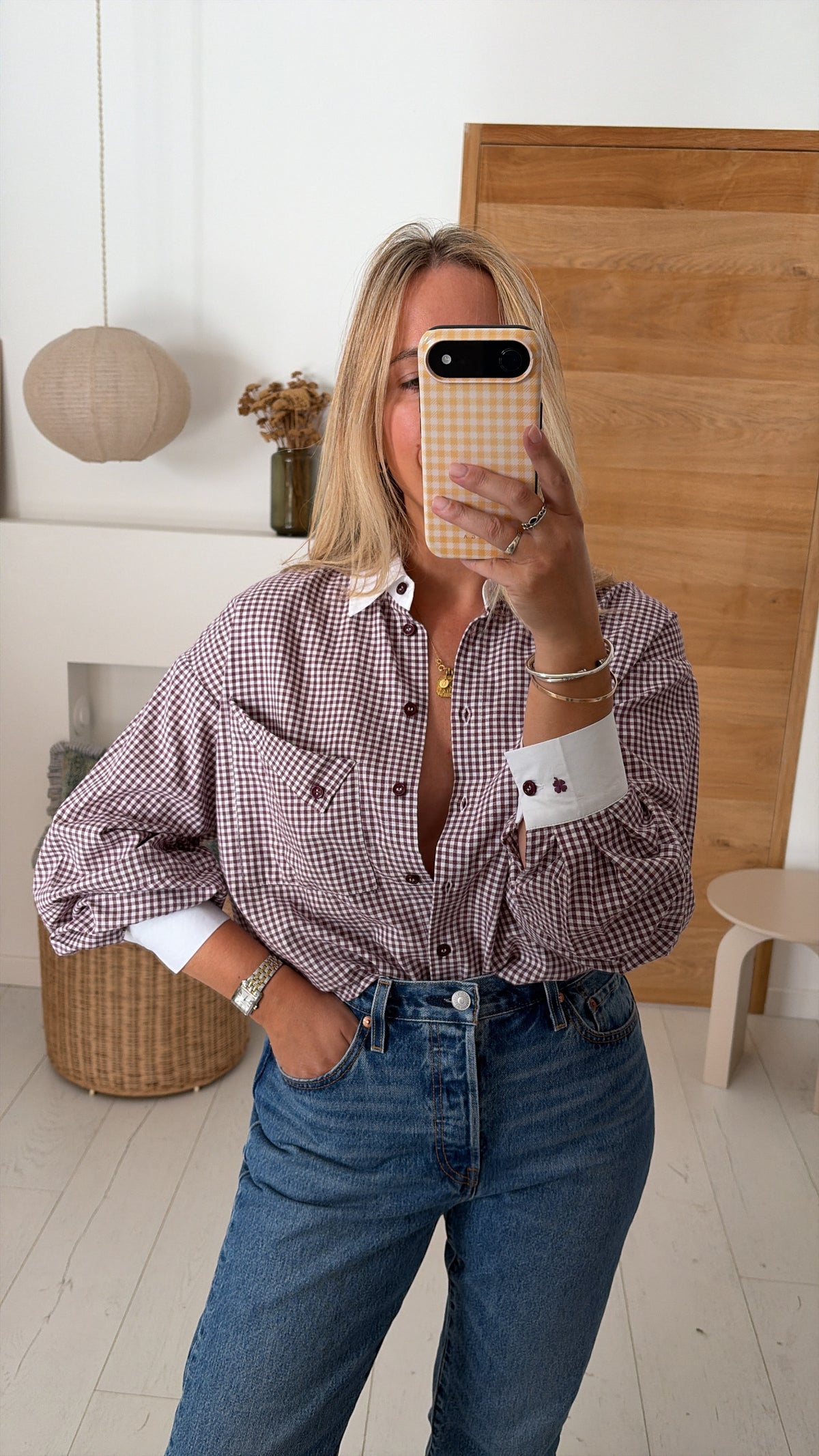 Blusa Noa vichy prugna