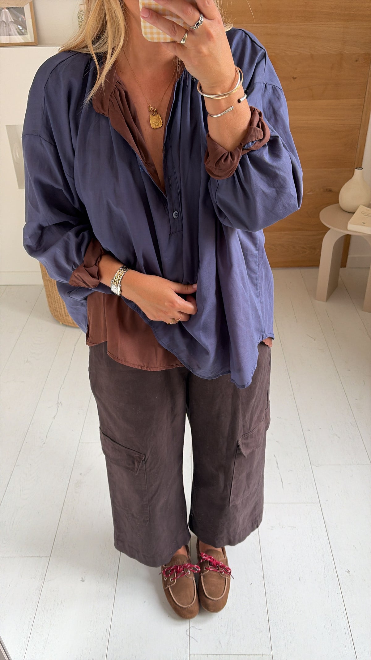 Pantalon Roma cargo choco