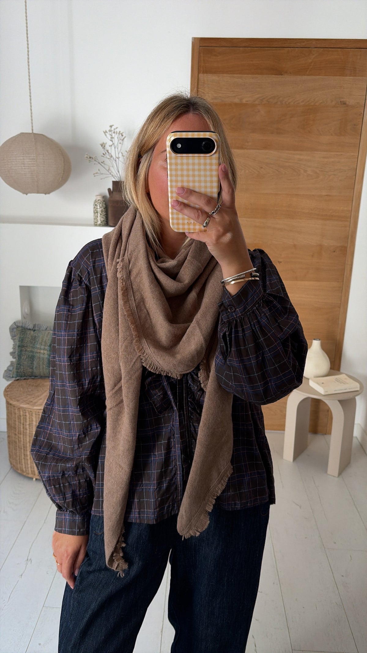 Blusa Maya gris chambray