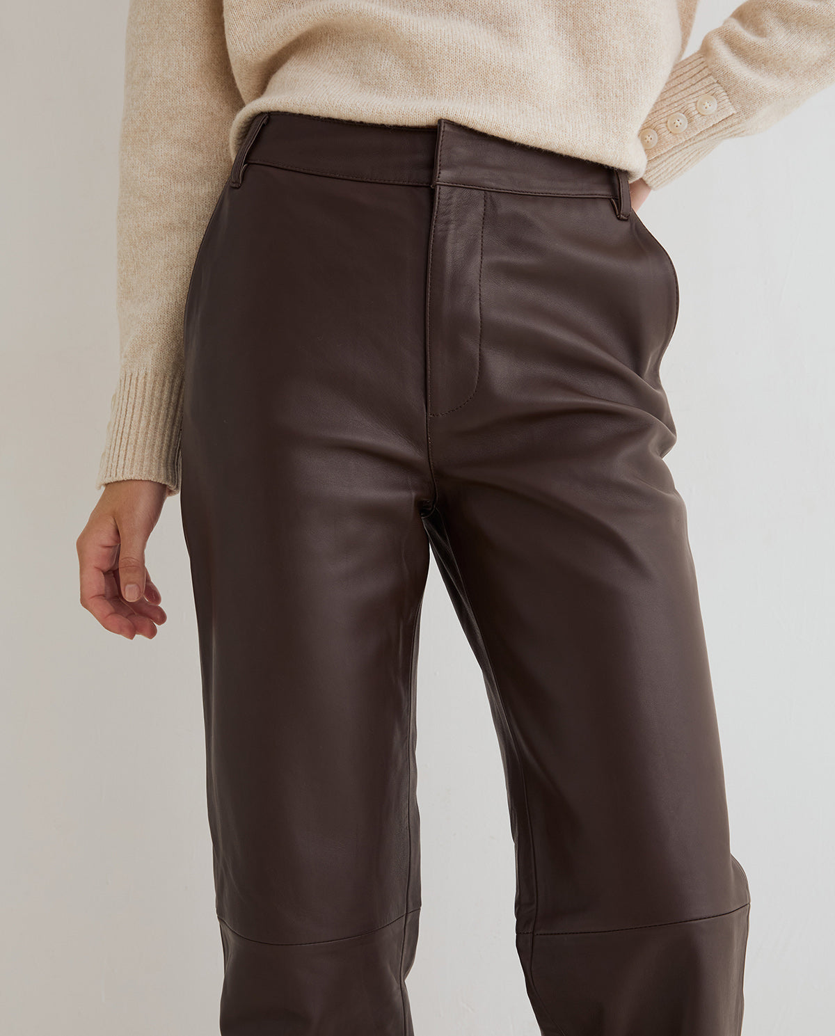 Pantalon Tod cuir choco – Yerse