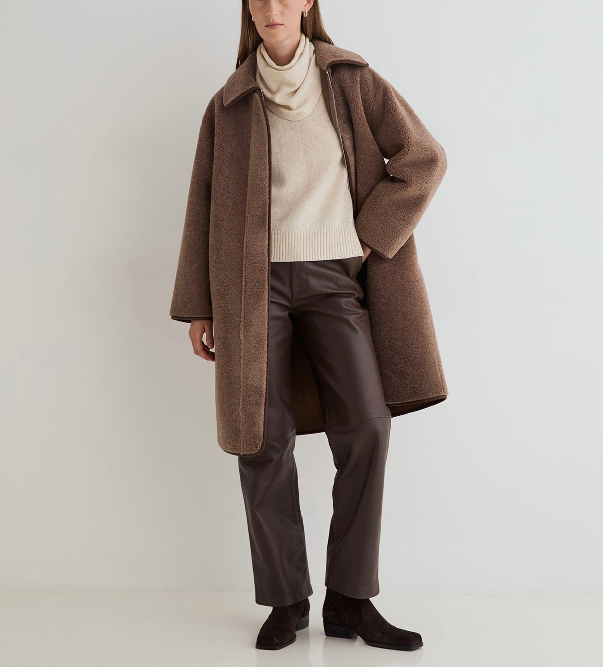 Pantalon Tod cuir choco