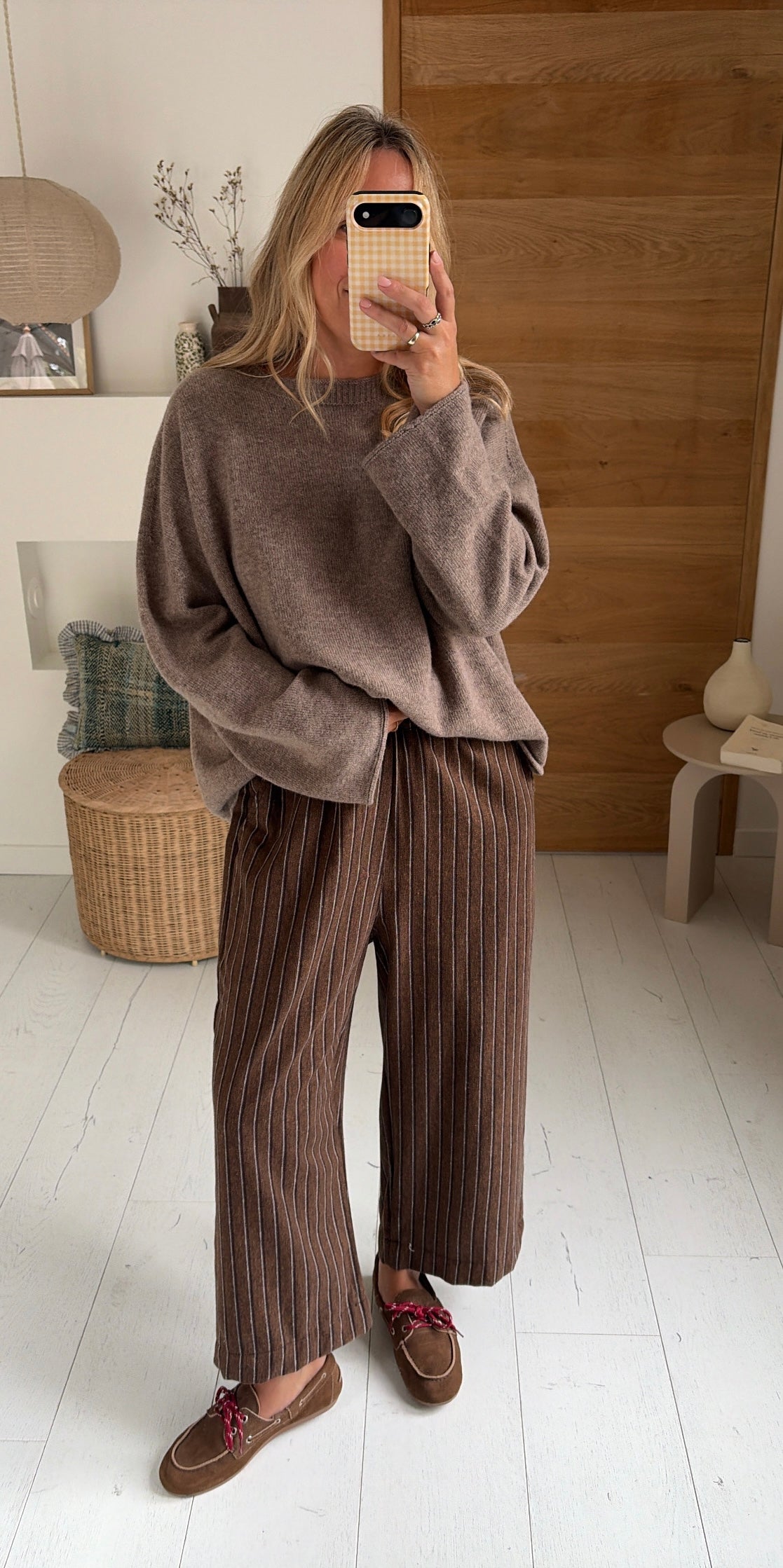 Pantalon Roma stripes choco