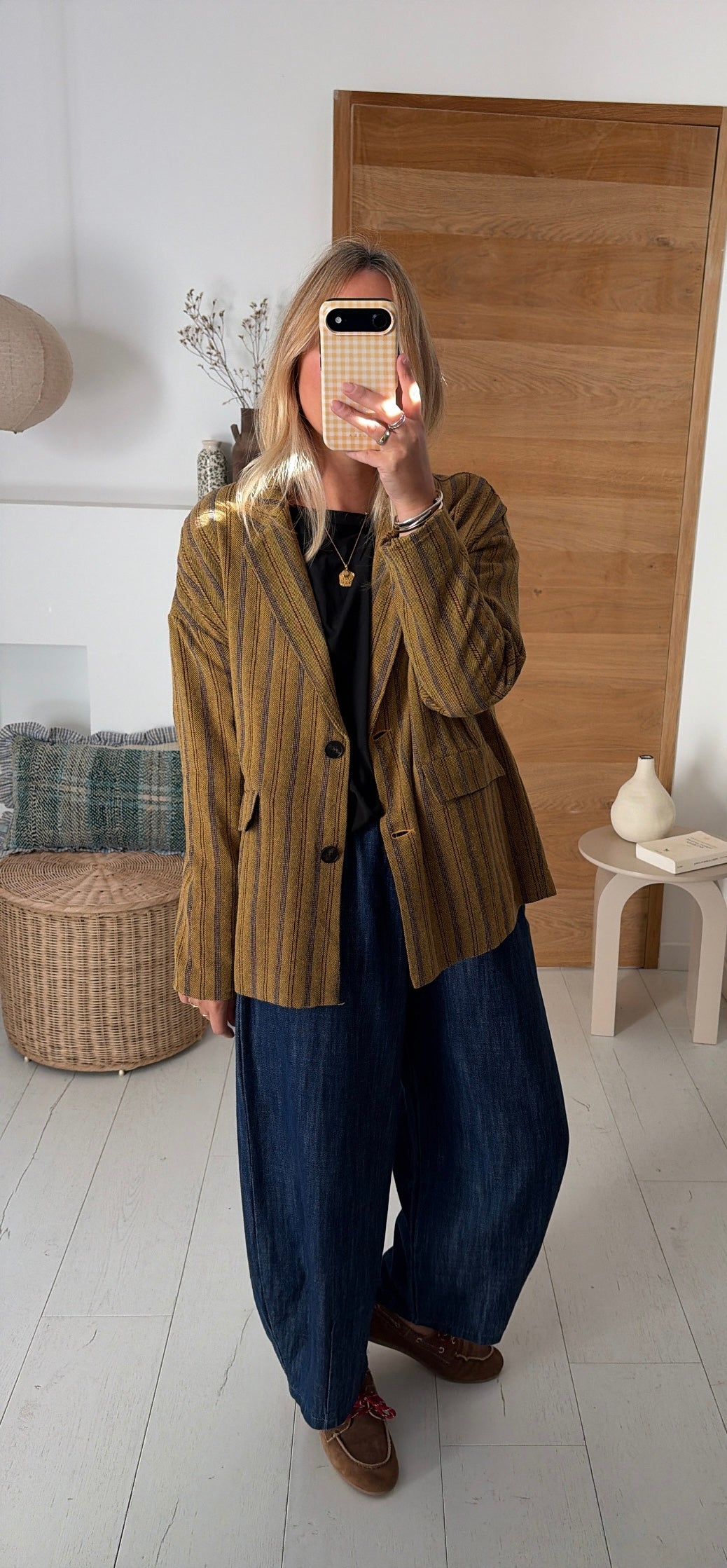 Blazer Romane stripes moutarde – Johanna Paris