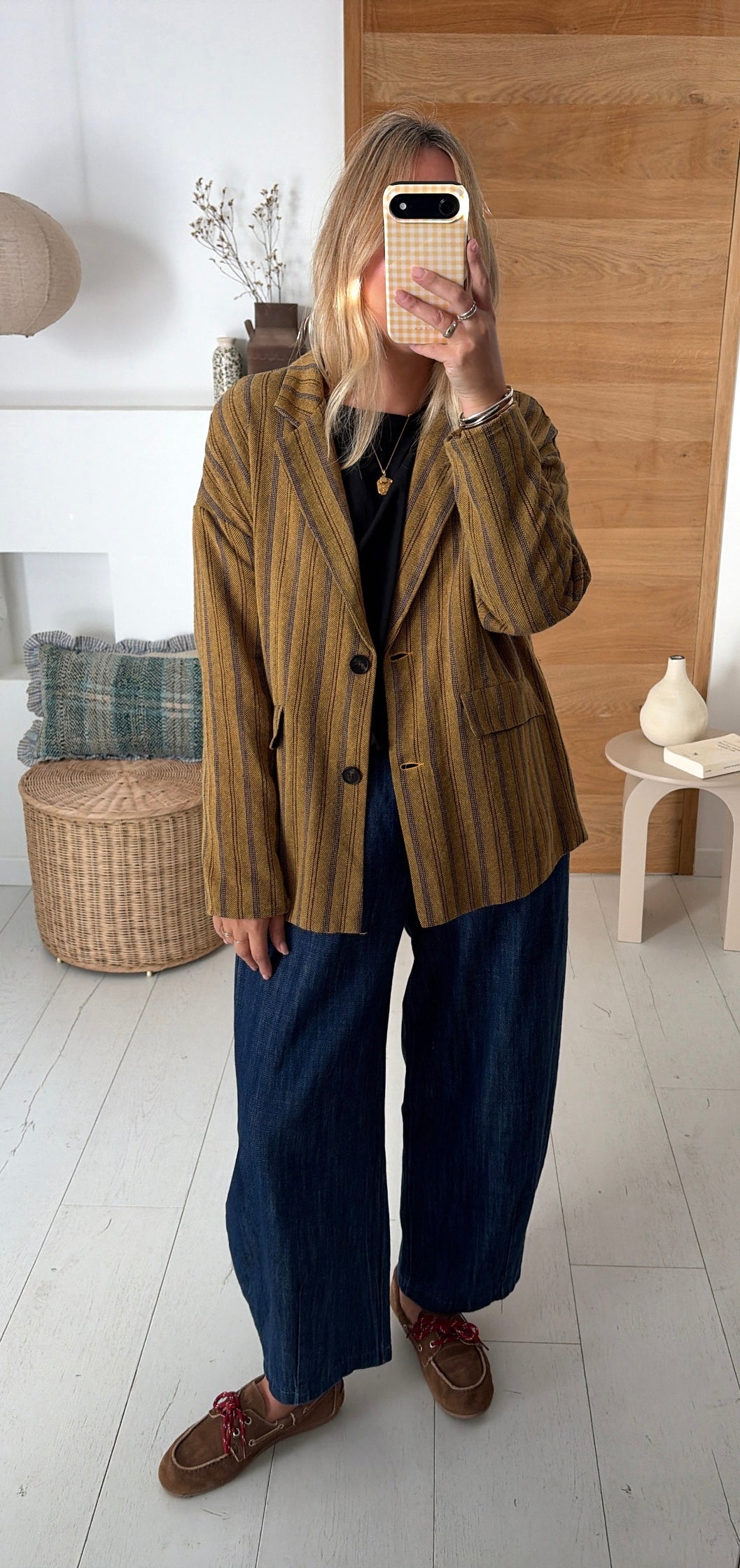 Blazer Romane stripes moutarde