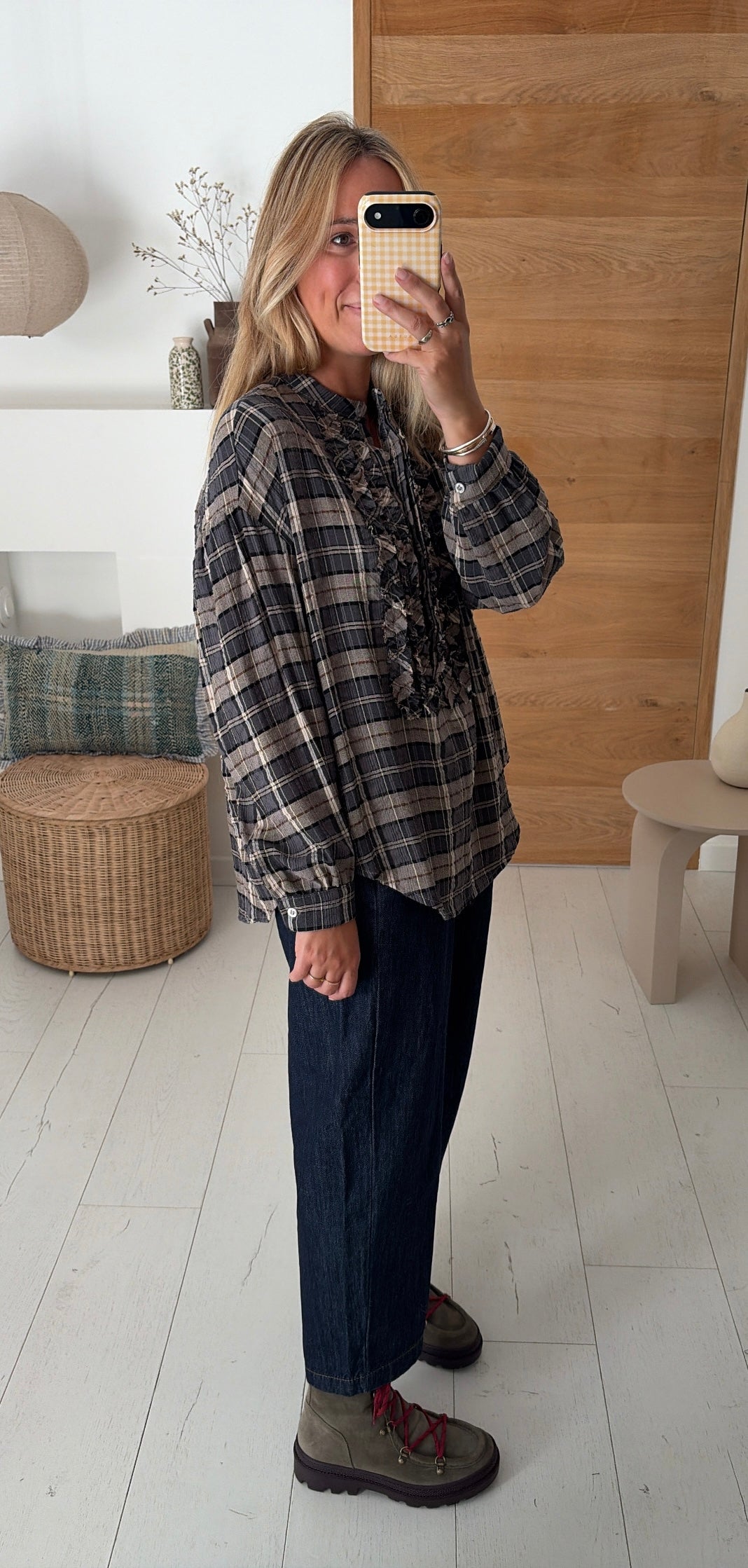 Bluse Maya grau chambray