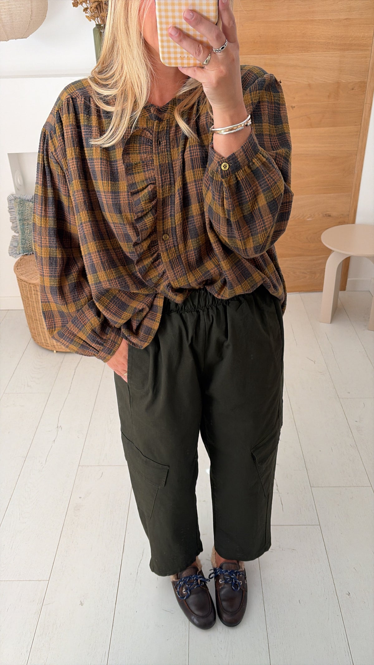 Blouse Dahlia checked green