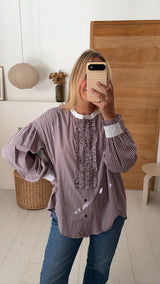 Blusa Maya vichy prugna